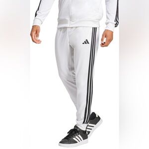 Adidas Men's White & Black 3-Stripes Tricot Regular Tapered Pants, NWT Retail$50